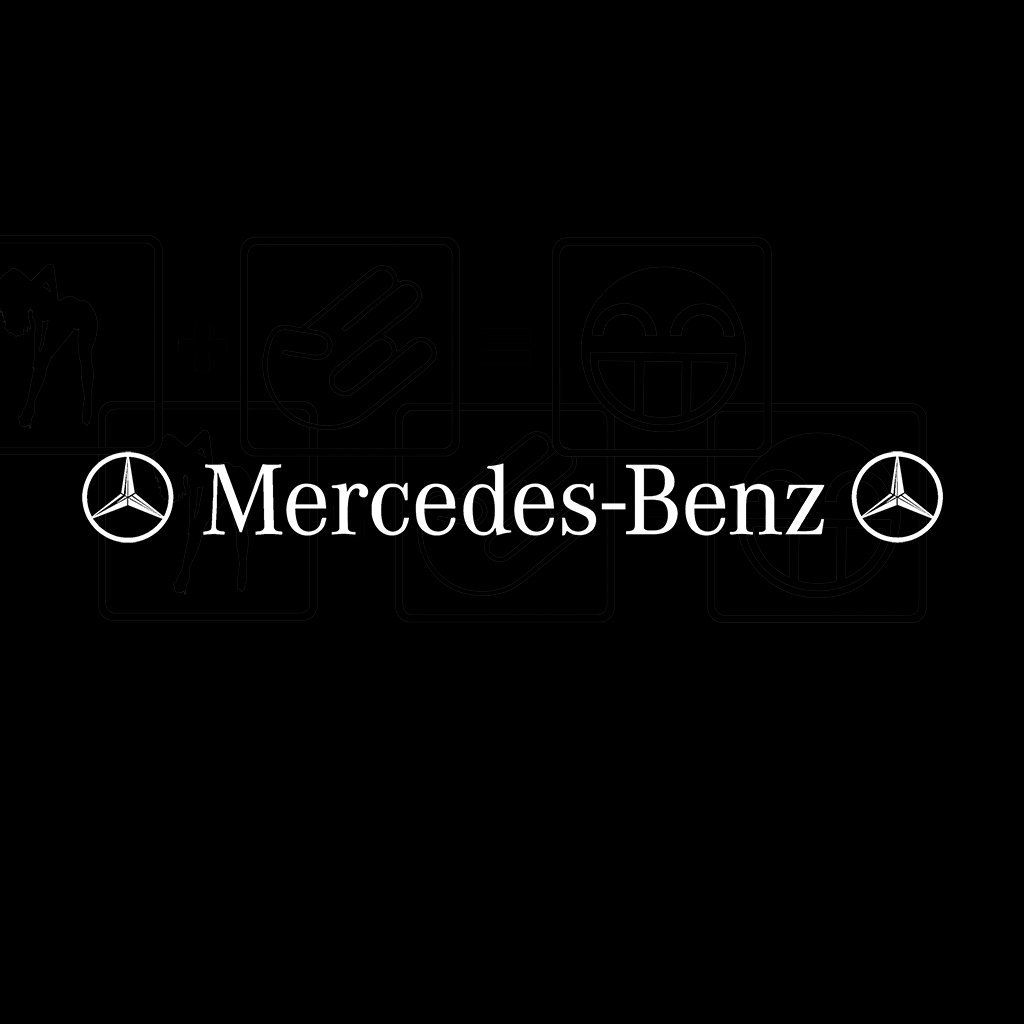 Aufkleber Mercedes 100x960mm weiss - FORCAR
